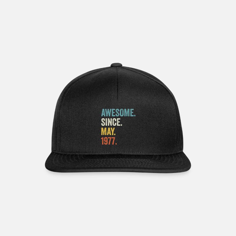 Awesome Since May 1977 45. Geburtstag - Snapback Cap - Schwarz/Schwarz