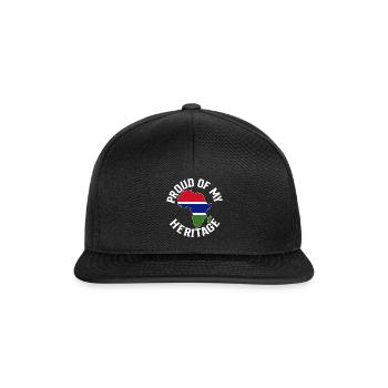 Proud Of My Gambia Heritage Gambia Flag Africa Map - Snapback Cap - black/black - Front