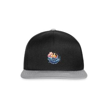 Abstract Waterflow Sun - Snapback Cap - Schwarz/Grau - Vorne