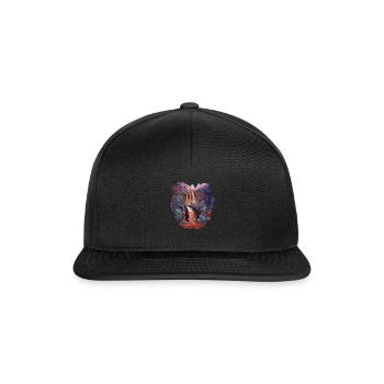 Tropische Dschungel-T-Shirt-Designs Regenwald #2 - Snapback Cap - Schwarz/Schwarz - Vorne