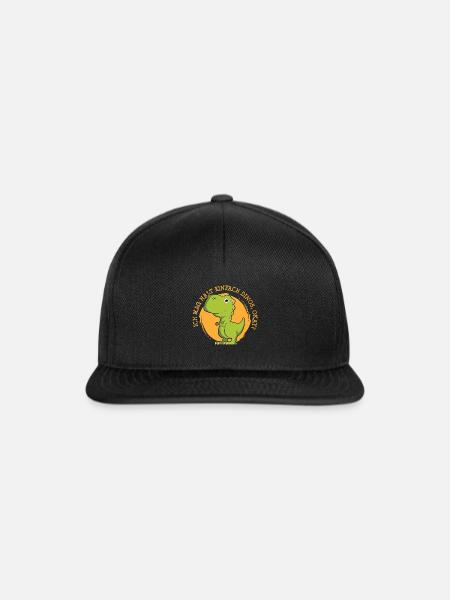 Ich mag halt einfach Dinos, okay - Snapback Cap - Schwarz/Schwarz