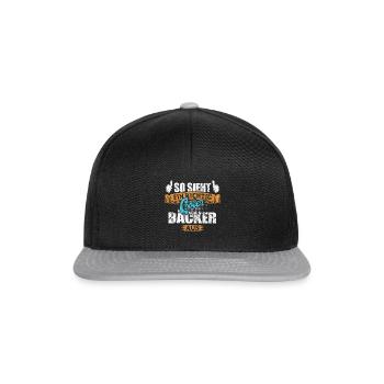 So sieht ein richtig cooler Bäcker aus - Snapback Cap - Schwarz/Grau - Vorne