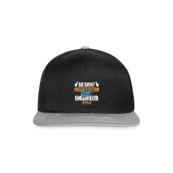 So sieht ein richtig cooler Ingenieur aus - Snapback Cap - Schwarz/Grau - Vorne