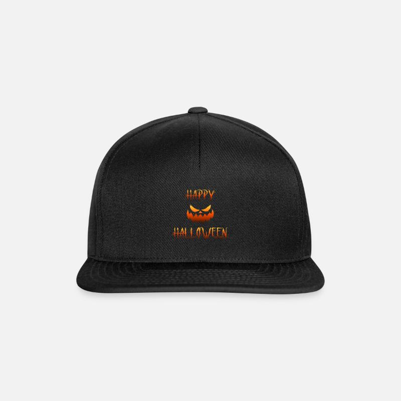 Halloween Grusel Gesicht - Snapback Cap - Schwarz/Schwarz