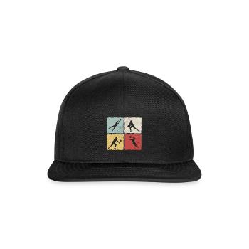 Volley-ball Rétro Vintage Silhouette Carrée - Casquette snapback - noir/noir - Devant
