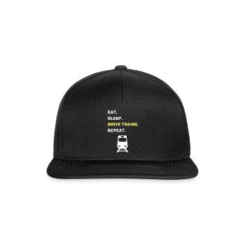 Train leader train funny saying - Snapback Cap - black/black - Front