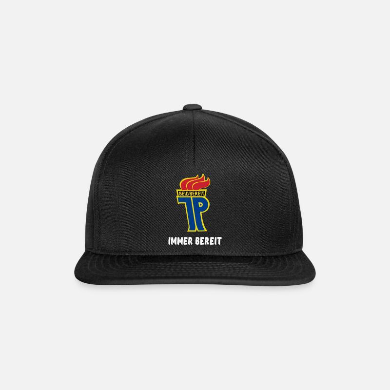 Jungpionier, Junge Pioniere, Seid Bereit, DDR - Snapback Cap - Schwarz/Schwarz