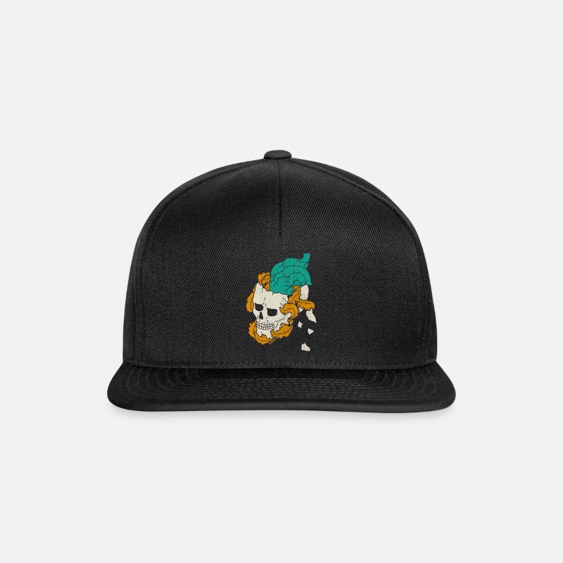 Herzschädel - Snapback Cap - Schwarz/Schwarz