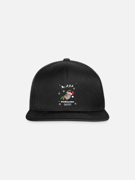 Weihnachts OUTFIT Koala - Snapback Cap - Schwarz/Schwarz