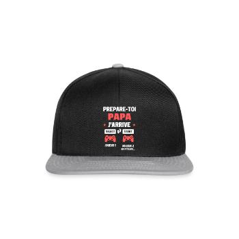 prépare toi papa j'arrive - annonce grossesse - Casquette snapback - noir/gris - Devant