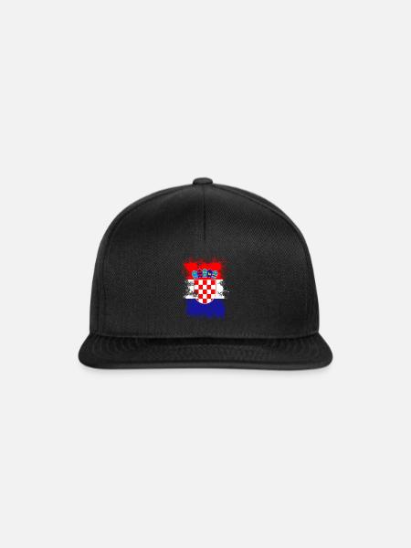 Kroatien - Snapback Cap - Schwarz/Schwarz