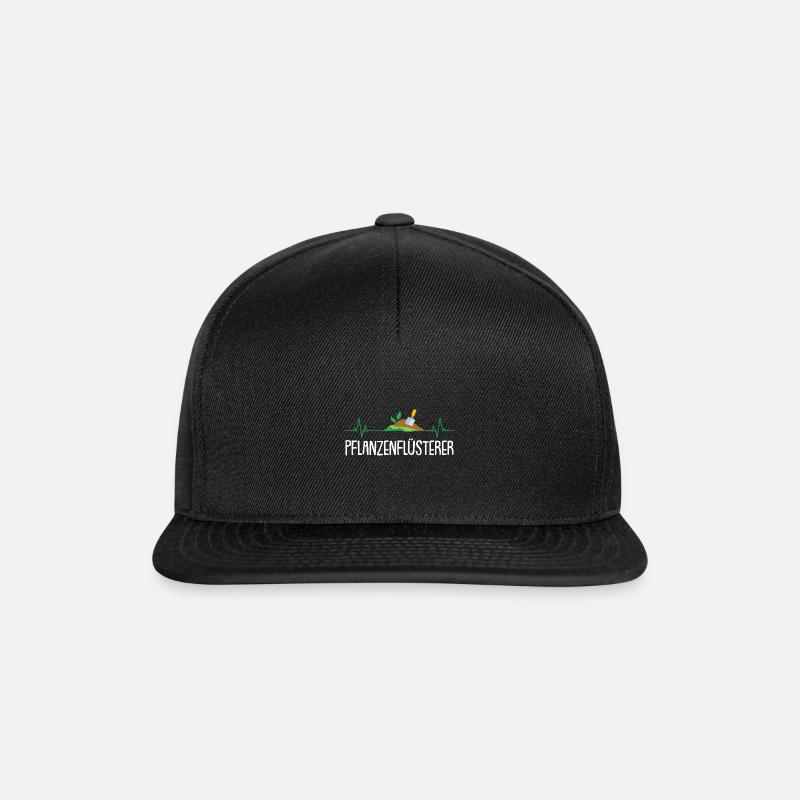 Pflanzen Flüsterer Herzschlag Hobbygärtner - Snapback Cap - Schwarz/Schwarz