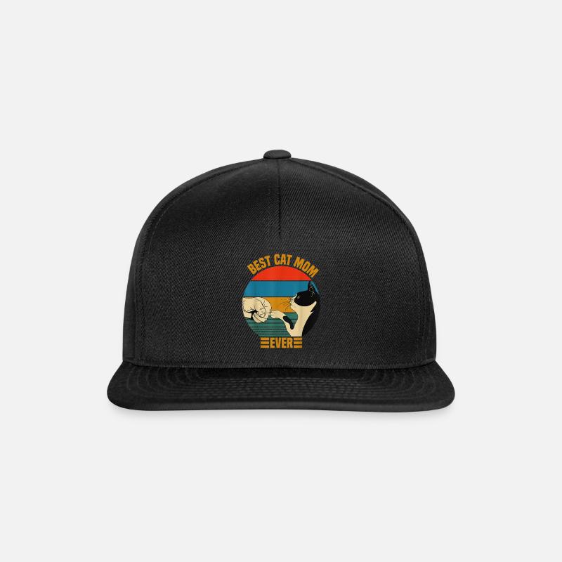 Katzen Mutter Cat Mom Mama - Snapback Cap - Schwarz/Schwarz