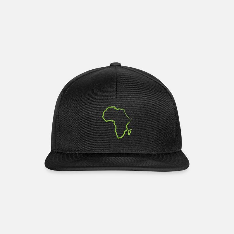 Grün Afrika Geschenkidee Umriss Karte afrikanisch - Snapback Cap - Schwarz/Schwarz