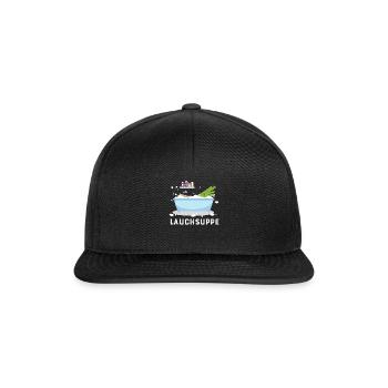 Lauchsuppe Badewanne Lauch Motiv lustiger Wortwitz - Snapback Cap - Schwarz/Schwarz - Vorne