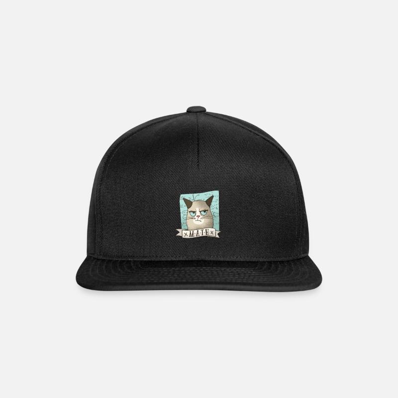 Mathe Nachhilfe Katze Lehrer Tshirt Geschenk - Snapback Cap - Schwarz/Schwarz