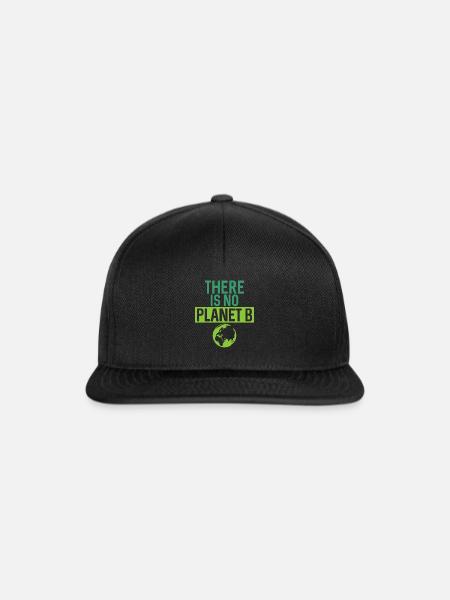 Es gibt kein Planet B Support Green - Snapback Cap - Schwarz/Schwarz