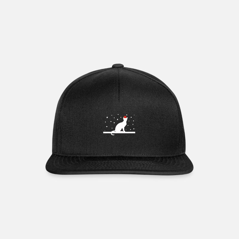 Weihnachts Katze - Snapback Cap - Schwarz/Schwarz