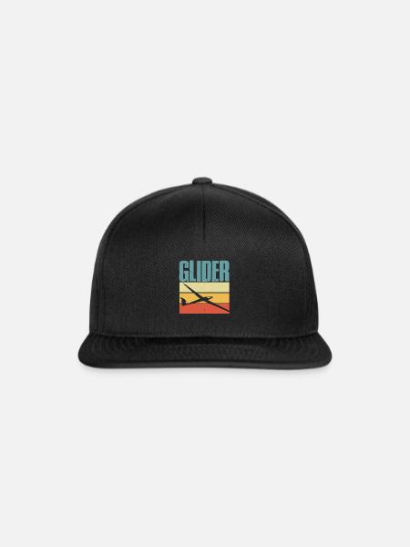 Segelflugzeug - Snapback Cap - Schwarz/Schwarz
