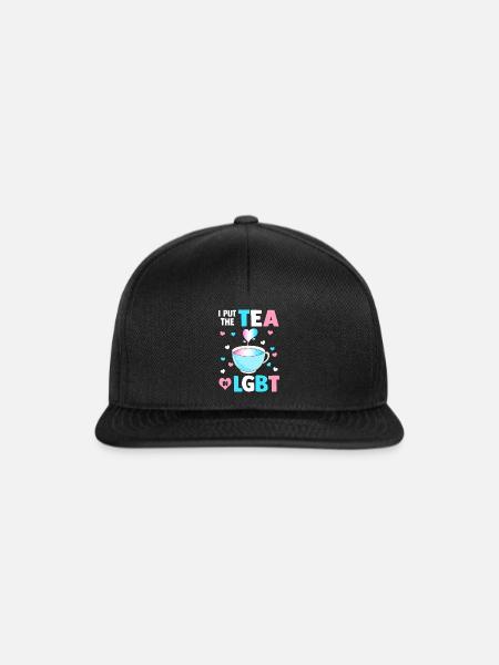 Legen Sie den Tee in LGBT Trans Flag - Snapback Cap - Schwarz/Schwarz