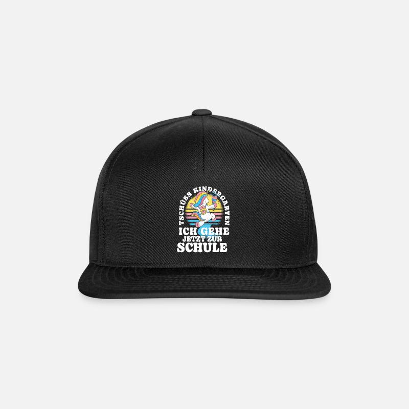 Einschulung Einhorn Tschüss Kindergarten - Snapback Cap - Schwarz/Schwarz