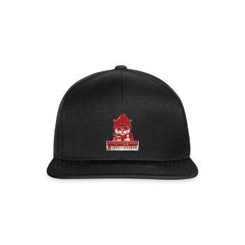 Coole Synthesizer Kaffee Katze - Snapback Cap - Schwarz/Schwarz - Vorne