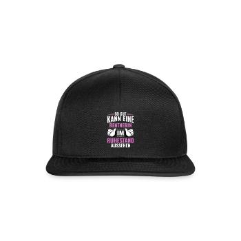 Rentnerin Ruhestand Pensionierung - Snapback Cap - Schwarz/Schwarz - Vorne