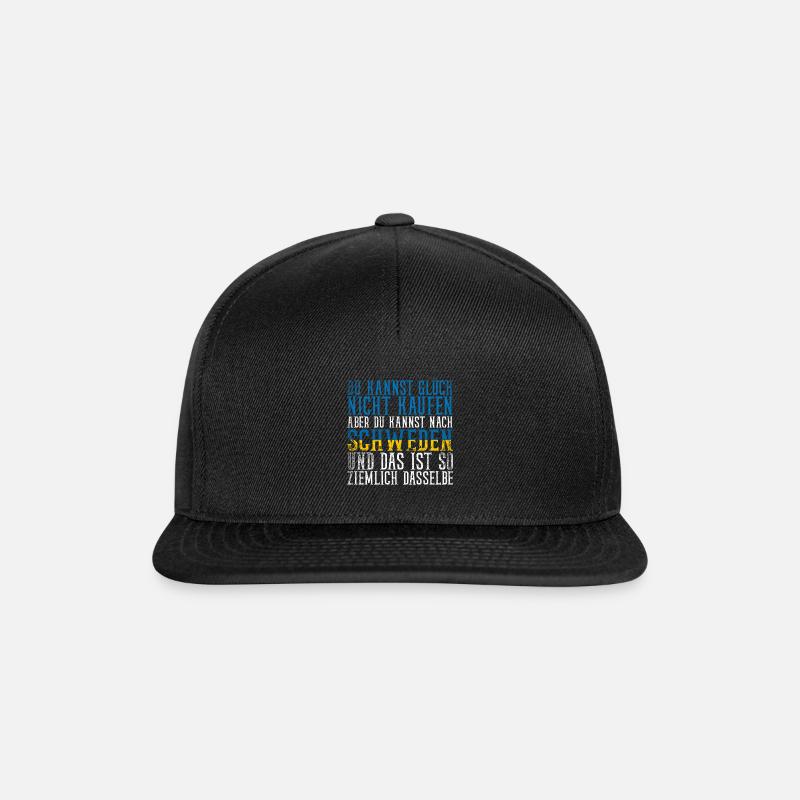 Schweden Elch Spruch Flagge - Snapback Cap - Schwarz/Schwarz