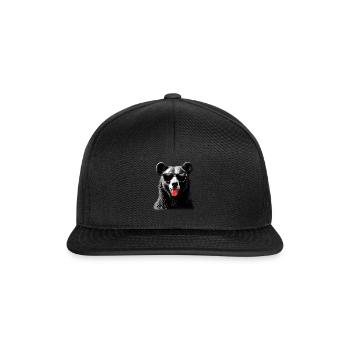 Bear Animal Motif Funny Funny Bear - Snapback Cap - black/black - Front