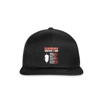 Ich esse Döner nur an Tagen die mit G enden Döner - Snapback Cap - Schwarz/Schwarz - Vorne