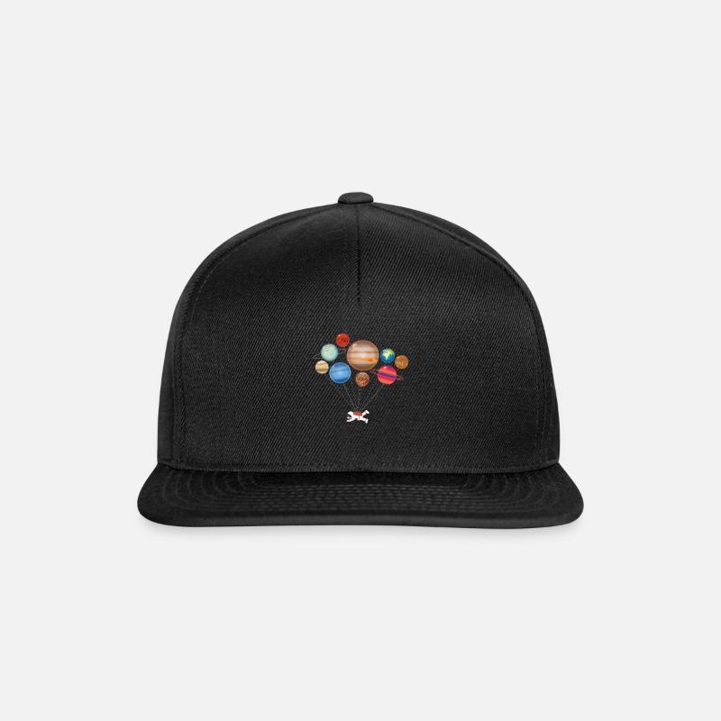 Astronaute dans l'univers avec des planètes. - Casquette snapback - noir/noir
