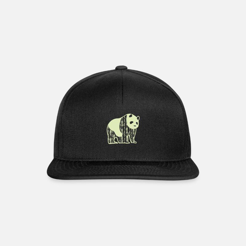 Panda Tierschutz - Snapback Cap - Schwarz/Schwarz