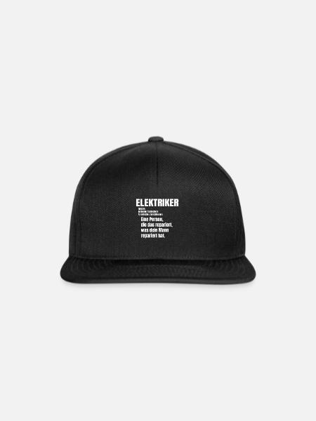 Elektriker Definition Lustig Elektroniker Geschenk - Snapback Cap - Schwarz/Schwarz