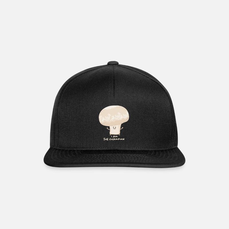 Lustiger Champignon ist der Meister - Snapback Cap - Schwarz/Schwarz