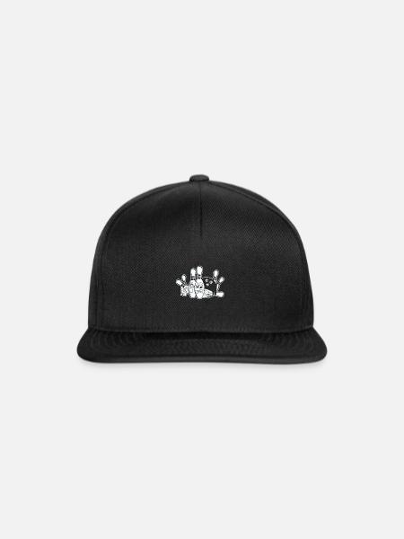 Bowling und Kegeln Geschenk - Snapback Cap - Schwarz/Schwarz