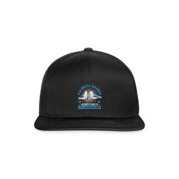 Julianadorp Niederlande Strand Möwen - Snapback Cap - Schwarz/Schwarz - Vorne