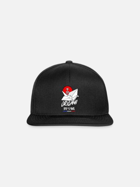 Senbazuru Origami - Snapback Cap - Schwarz/Schwarz