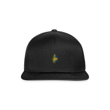 Schweden Flagge Fingerabdruck Nationalfarben - Snapback Cap - Schwarz/Schwarz - Vorne