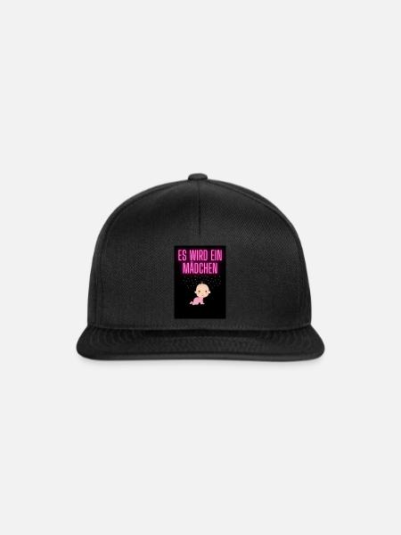 Es wird ein Mädchen - Snapback Cap - Schwarz/Schwarz
