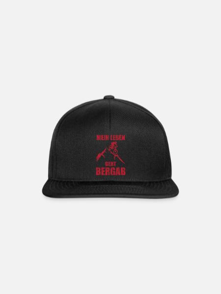 Mountainbike Donwhill Mein Leben geht Bergab - Snapback Cap - Schwarz/Schwarz