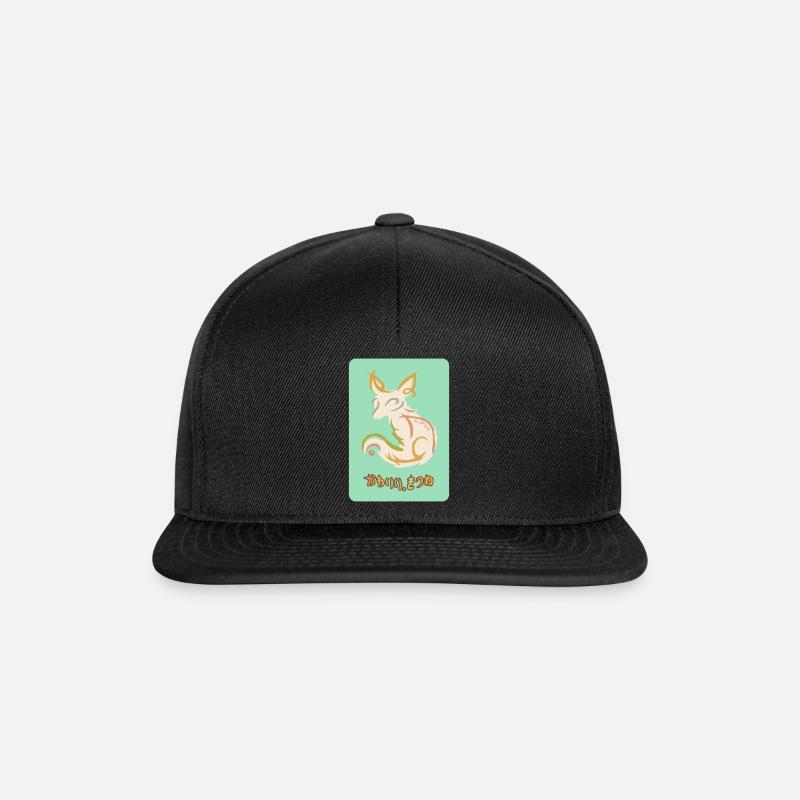 Kitsune Kawaii - Snapback Cap - Schwarz/Schwarz