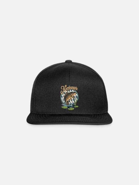 Karpfenangeln Retro Perfektes Geschenk für Angler - Snapback Cap - Schwarz/Schwarz