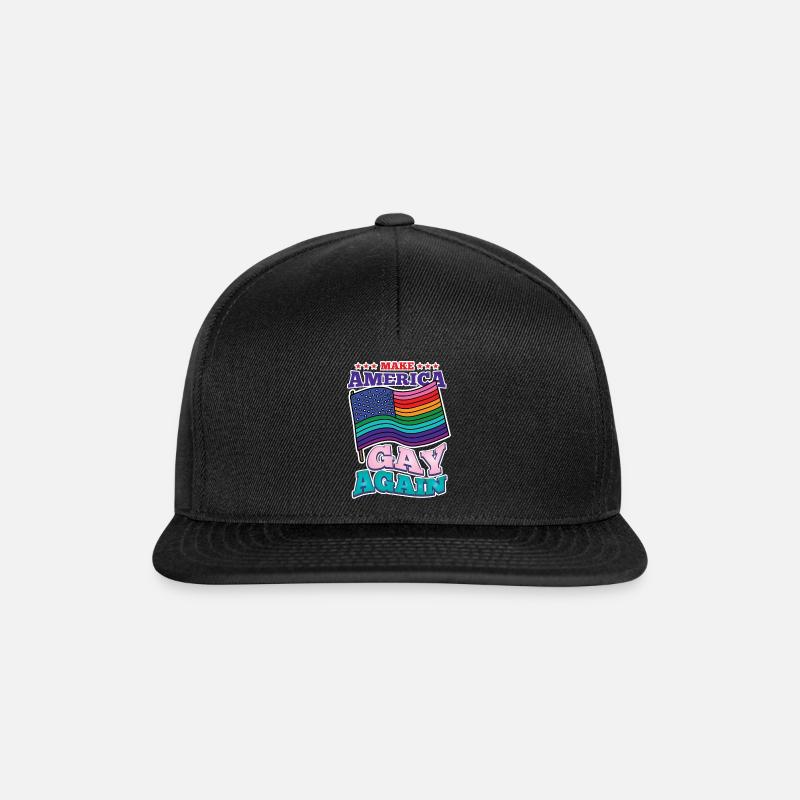 LGBT LGBTQ Regenbogen Schwul Lesbisch Geschenk - Snapback Cap - Schwarz/Schwarz