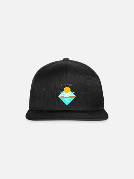 Locker bleiben Sonne Meer Strand Insel Wasser See - Snapback Cap - Schwarz/Schwarz