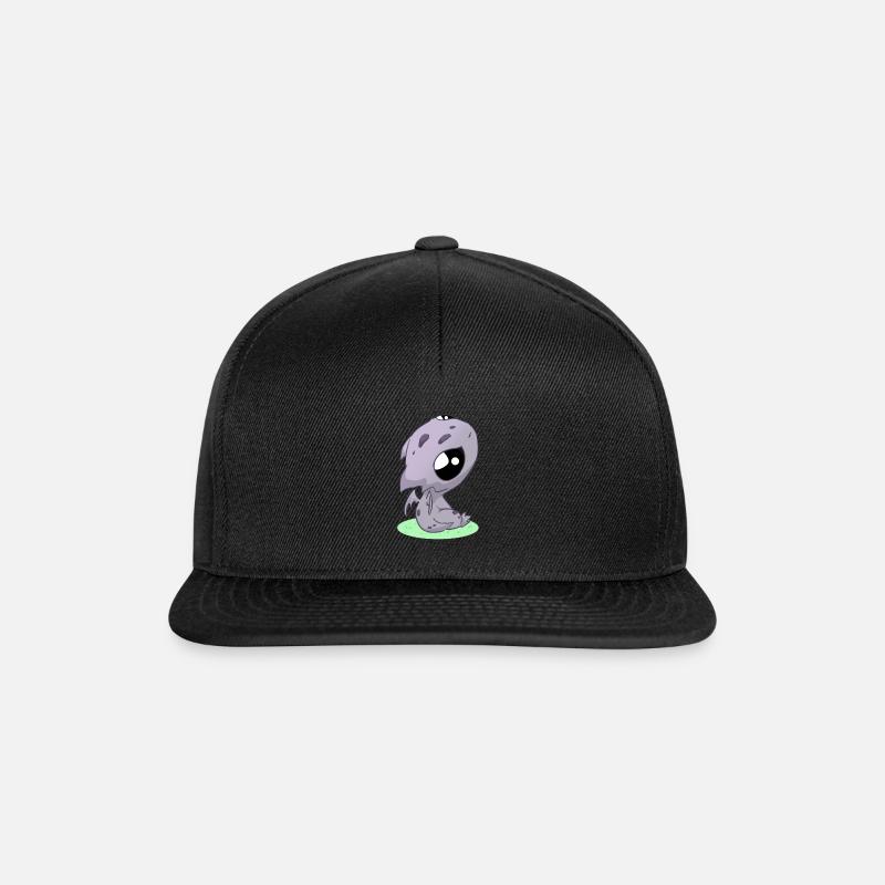 Drache Kawaii - Snapback Cap - Schwarz/Schwarz