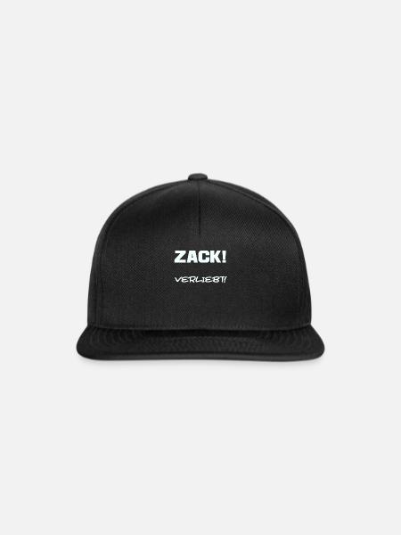 Spruch Zack Ironie Lustig Sarkasmus Humor Geschenk - Snapback Cap - Schwarz/Schwarz