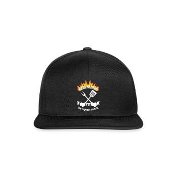Grillmeister Lutz lustiger Spruch Vorname - Snapback Cap - Schwarz/Schwarz - Vorne