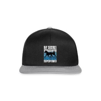 My Secret Superpower Trotting Race Trabreiter Sulky - Snapback Cap - black/grey - Front