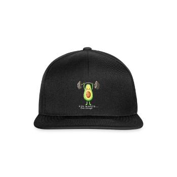 Avocado beim Gewichtheben - Snapback Cap - Schwarz/Schwarz - Vorne