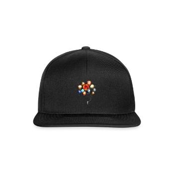 Milchstraße Planeten als Ballon T-Shirt - Snapback Cap - Schwarz/Schwarz - Vorne